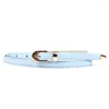 Belts 2023 Skinny Belt For Women Thin Narrow Waistband Fashion Metal Buckle Dress Waist Leather Candy Colors Lady's