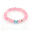 Charm Bracelets Natural Rhodochrosite Stone For Women Men Pink Bracelete And Bangles 8MM Round Bracelet Drop