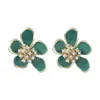 Fashion Metal Dripping Acrylic Flower Earrings Women's Cute Exaggerated Stud Earrings Party Accessories