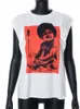 T-shirt femme WESAYNB Vente en gros Été y2k Vêtements Streetwear Imprimer Graphiques T-shirts Blanc O Cou Tops Dames Baggy Sans Manches T-shirts Femmes J230627