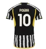 Kids Football Kit 23 24 Vlahovic Chiesa voetbalshirts 2023 2024 Milik Juves volledige set uniformen 3-14 jaar oud Pogba Bonucci di Maria