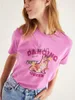 Women's T-Shirt Leopard Letter Print T-shirt Summer Round Neck Short Sleeves Organic Cotton Tshirt Top Female Vintage Casual Tee Tshirts Fashion J230627
