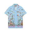 Men's designer shirt summer short sleeve casual button up shirt printed bowling shirt beach style breathable T-shirt clothing #504