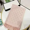 Bufanda de Cachemira de lujo para mujer, bufandas suaves de diseñador, abrigos cálidos de doble letra a la moda, chal largo de otoño e invierno, bufandas clásicas de Pashmina para hombre