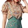 Kadın Bluzlar Kadın Yaz Fransız Tarzı Çiçek Gömlek Moda Gevşek Ve Rahat Ekose Elbise Kadın Bayan Mayıs Kadın