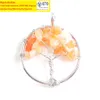 Tree of Life Pendant Natural Amethyst Gem Stone Chip Beads 7 Chakra Wire Wrapped Women Necklace Jewelry BM904