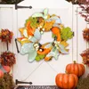 Dekorativa blommor Thanksgiving Ljusstake Ornament Vine Circle Autumn Colors Wreath For Fall Realistic Heart