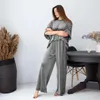 Women's Sleepwear Women's Women Velvet Pajama Sets Winter Warm Velour Loungewear O-neck Three Quarte Sleeve Top And Pants Nightwear