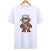 Koszula designerska Bu męska klatka piersiowa wzór niedźwiedzia nadruk w litery 3D uczucie oddychalności 100 bawełna czarny biały żółty proszek rozmiar azjatycki m xxxl 2023 letnia męska koszulka z krótkim rękawem