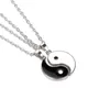 Pendentif Colliers Splice Paired Couple Lovers Collier Pour Femmes Hommes Amis Bff Colliers Noir Blanc Taichi Yinyang Gossip Neck Chain