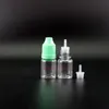 100 PCS PET 5ML Dropper Bottle Child Proof Safe Highly transparent Plastic Dropper Bottle Squeezable E cig Colorful caps Qmftu