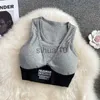 Women's T-Shirt Sexy Tank Top Women Built In Bra Sleeveless Omighty Crop Tops Woman Camisoorblock Camis Patchwork Camis for Womens Hot J230627