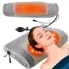 Massage du cou Oreillers Tête de relaxation électrique Oreiller de massage Chauffage du dos Pétrissage Thérapie infrarouge shiatsu AB oreiller Masseur 230627