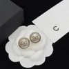 Mode en forme de coeur Designer CC boucle d'oreille édition coréenne perle naturelle boucle d'oreille marque luxe cristal S925 argent boucles d'oreilles