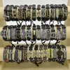 Bangle 10203050pcs Vintage Cuff Bracelets for Men Women Leather Metal Handmade Retro Weave Mixed Charm Jewelry Gift Wholesale 230627