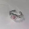 Cluster Rings Fashion Heart Ring Cat Eye Peach Adjustable Women Design Premium Wedding Party Jewelry Gift 230627