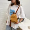 School Bags Fashion Women Mini Backpack Corduroy Solid Small Backpacks Simple Retro Rucksack