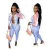 Spring Women Tracksuits Desinger Sexig ihålig T-skjorta Bandage Kontrast SplicingTwo Piece Pant Set Rem Outfits S-XXL