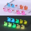 10 Pcs Mini Resin Duck Toy Glow in The Dark Miniature Figures Fairy Garden Ducks Tiny Toys for Home Prank Game Dollhouse Ornament Handmade School Project Accessories