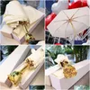 Parapluies Designer De Mode Luxe Or Rose Poignée Parapluie Blanc Avec Boîte Drop Delivery Maison Jardin Housekee Organisation Rain Gear Dhnf9