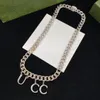 Classic high-end popular female designer letter pendant necklace chain elegant jewelry wedding Valentine's Day commemorative jewelry gift box