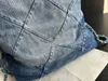 2023 Новый женский рюкзак. Высококачественная сумка из джинсовой ткани с градиентной стиркой и серебристой фурнитурой, очень стильная и элегантная AS3859.