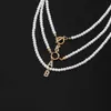 Colliers de perles Vintage pavé cubique 26 lettre initiale femmes collier classique 4mm Imitation perle pour bijoux cadeau 230613