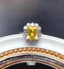 Pierścienie klastrowe Diwenfu oryginalne 925 srebrny srebrny ametyst otwarty pierścień rocznicowy ANILLOS de biżuteria Bizuteria Blue Topaz Anel Box
