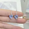 Dangle Earrings 2023 Classic Heart Shape Round Geometric Full Diamond For Women Zircon Silver Plated Valentine's Day Gift Jewelry