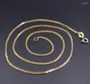 Kedjor verkliga AU750 Pure 18K Yellow Gold Chain Women Luck Wheat Link Necklace 2.4G 16 tum