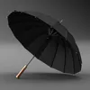 Umbrellas OLYCAT Luxury Mental Wooden Handle Umbrella 112cm Large Long Men Black 16 Ribs Windproof Rain Paraguas Gifts 230626