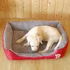 Łóżka kota meble zwierzakowe duże łóżko dla psa ciepłe domy cukierki kwadratowe nutnę dla małych średnich psów Puppy plus rozmiar koszy 230626