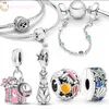 For pandora charms sterling silver beads Popular Rabbit Flower Combo charmes