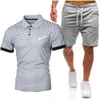 Męskie koszulki polo Dresy Projektant mody T-Shirt + spodnie Zestawy 2-częściowe Jednokolorowy garnitur Wysokiej jakości męskie dresy Hip-Hop męskie spodenki biegaczy