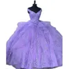 Charro Violet Quinceanera Robes Col En V Volants En Cascade Douce 15 Robe De Bal En Dentelle Appliques Jeunes Filles Robe De Fête D'anniversaire Avec Grand Arc