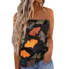 Women's Tanks Women's Women Sleeveless Strapless Leopard Pleated Tank Tops Summer Casual Smocked Bandeau Tube Vest Top Loose Tunic Tee