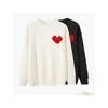 Pulls pour femmes Designer Pull Love Heart A Man Woman Lovers Couple Cardigan Tricot V Col Rond Col Haut Womens Fashion Letter Dhaco