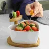 Dinnerware Sets Tray Salad Bowl Elegant Ceramic Fruit Appetizer 16X16CM Household Kitchen Wooden Baby