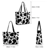 Evening Bags Black And White Cow Print Handbags Spots Pattern Streetwear Shoulder Bag College Tote Student Designer Shopping