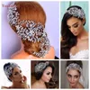 Kopfbedeckungen YouLaPan HP390 Kathedrale Hochzeit Tiara Luxuriöses Strass-Stirnband Legierung Blumen-Kopfschmuck Handgefertigter Braut-Haarschmuck