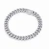 Bijoux de créateur Bijoux Hip Hop S925 Argent Sterling 8mm Largeur 6 8 9 16 18 20 22 24 26IN D Moissanite Cubain Lien Chaîne Bracelet Collier pour Hommes