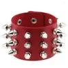Lien Bracelets 2023 Punk Gothique Goth Rivet Coeur Wrap Bracelet Femmes Filles Cadeau Harajuku Vintage Rouge PU Cuir Bijoux