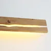 Vägglampor naturliga träsprickor nordiska ledhartslampor Långt dekorativt trä sconce vardagsrum sovrum foajé art deco