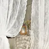 Cortinas pastoral branco tule sheer janela voile organza cortina de tecido cortina porta para o quarto decoração casa