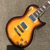 Custom Shop, Stendan gele horizontale bruine rand elektrische gitaar, palissander toets, chromen hardware, gratis verzending