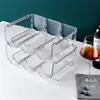 Bar Tools 1 2 3Grids Stackable Wine Rack Refrigerator Organizer Beverages Storage Box Bottle Holder Display Kitchen Plastic Shelf 230626