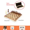 Juegos de ajedrez Juego de ajedrez plegable de madera magnético Tablero de juego de fieltro 24 cm * 24 cm Almacenamiento interior Regalo para niños adultos Juego familiar Tablero de ajedrez 230626