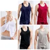 Heren Tank Tops Zomer Mesh Mannen Vest Gat Sneldrogend Ijs Zijde Mouwloze T-shirts Ademend Dunne Casual Bovenkleding Sport 230627