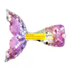 Sjöjungfru svansklämmor Barrettes Gradient Sequin Scale Reversible Children Baby Hairn Pin Bobby Pin Fashion Jewelry Will and Sandy