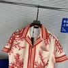 Koszula designerska męska koszule nadruku koszulka do kręgli hawajskie kwiatowe koszule menu menu Slim Fit Sukienka z krótkim rękawem Hawajska T-shirt M-3xl U15